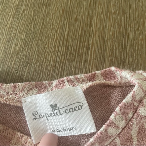 Le Petit Coco Pink/White Floral Shimmer Set Sz 3y - Picture 7 of 7
